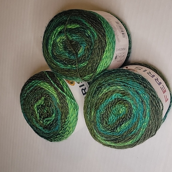 Lion Brand Other - 3 Skeins Lion Brand Ferris Wheel Yarn in Evergreen